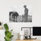 Op het werk in de katoen poster (Thuiskantoor)