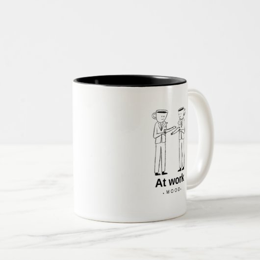 OP HET WERK: Mood Koffie Modder Dagelijks Gebruik Tweekleurige Koffiemok (Voorkant rechts)