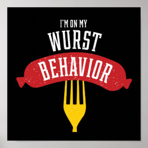 Op het Wurst Behavior Oktoberfest Foodie Poster