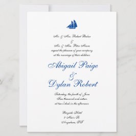 "Op het Zee" huwelijksuitnodigingen Kaart