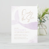 Op het Zee Paarse Zeemeerminnenfeest Kaart (Staand voorkant)