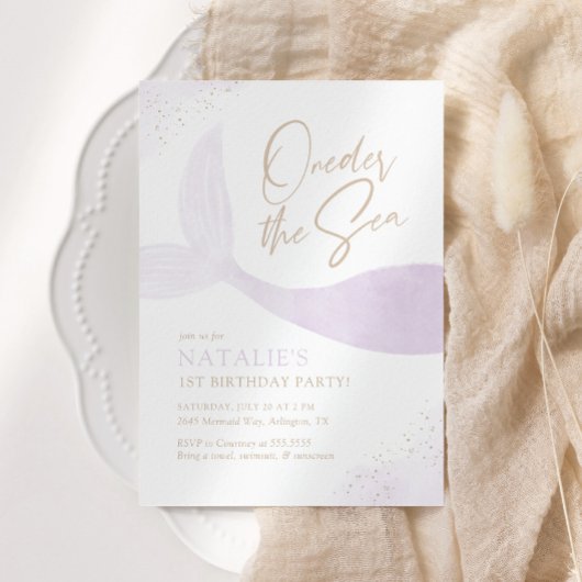 Op het Zee Paarse Zeemeerminnenfeest Kaart
