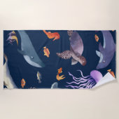 Op het zee strandlaken (Voorkant)