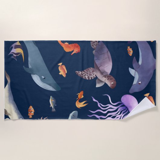 Op het zee strandlaken (Voorkant)