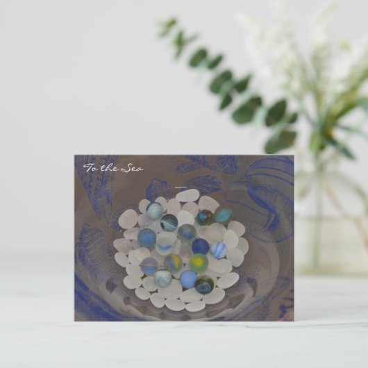 Op het Zee ~ Zee glasblaasjes Briefkaart (Staand voorkant)