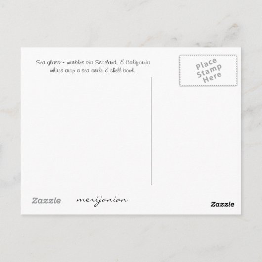 Op het Zee ~ Zee glasblaasjes Briefkaart (Achterkant)