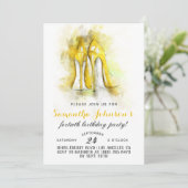 Op hoog niveau Fabulous Glam Birthday Invitation Kaart (Staand voorkant)