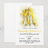 Op hoog niveau Fabulous Glam Birthday Invitation Kaart (Voorkant / Achterkant)