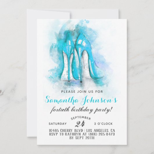 Op hoog niveau Fabulous Glam Birthday Invitation Kaart (Voorkant)