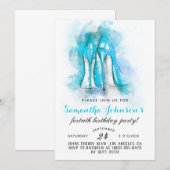 Op hoog niveau Fabulous Glam Birthday Invitation Kaart (Voorkant / Achterkant)