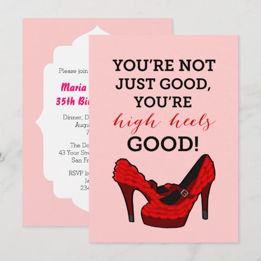 Op hoog niveau Stiletto-Mode op zaterdag Kaart (Voorkant / Achterkant)