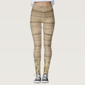 Op houten Rozen beige Leggings (Voorkant)