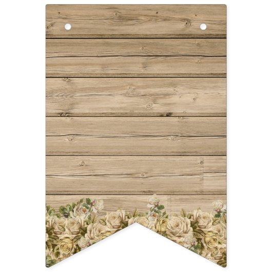 Op houten Rozen beige Vlaggetjes (Tweede vlag)