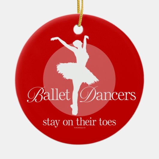 Op hun tenen (ballet) keramisch ornament (Voorkant)
