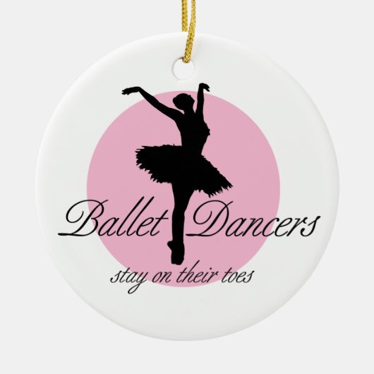 Op hun tenen (ballet) keramisch ornament (Voorkant)