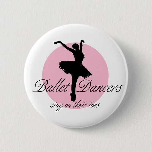 Op hun tenen (ballet) ronde button 5,7 cm (Voorkant)