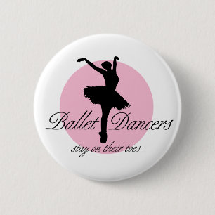 Op hun tenen (ballet) ronde button 5,7 cm