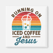 Op Iced Coffee en Jesus Retro Magneet (Voorkant)