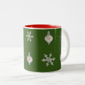 Op IJsgroene Sneeuwvlok Kerstversiering Mok (Voorkant rechts)