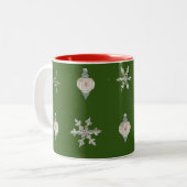 Op IJsgroene Sneeuwvlok Kerstversiering Mok (Voorkant links)