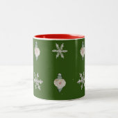 Op IJsgroene Sneeuwvlok Kerstversiering Mok (Center)