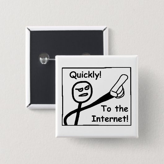 Op internet vierkante button 5,1 cm (Voorkant /achterkant)