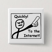 Op internet vierkante button 5,1 cm (Voorkant)