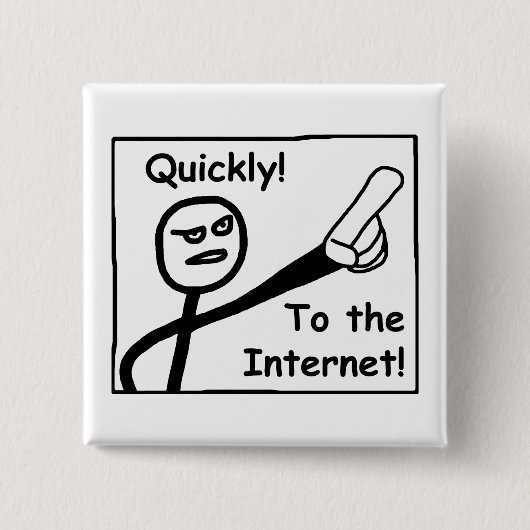 Op internet vierkante button 5,1 cm (Voorkant)