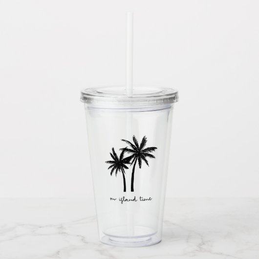 Op Island Time Tumbler Acryl Drinkbeker (Voorkant)