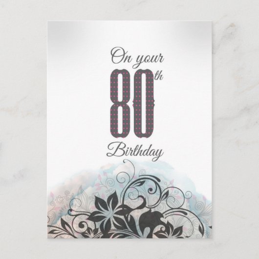 Op je 80ste verjaardag! briefkaart (Voorkant)