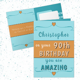 Op je 90e verjaardag voeg je de naam blauw sinaasa kaart