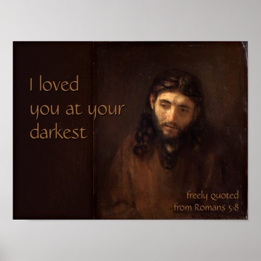 Op je donkerste CC0520 Rembrandt Jesus Cardstock Poster (Voorkant)