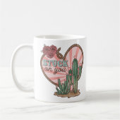 Op je grappige cactus geplakt koffiemok (Links)