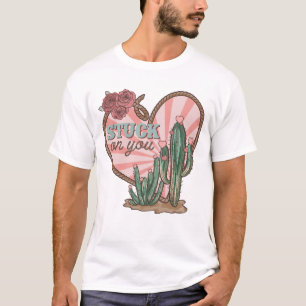 Op je grappige cactus geplakt t-shirt