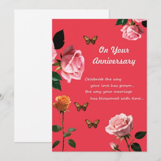 Op je Jubileum Kaart (Voorkant / Achterkant)