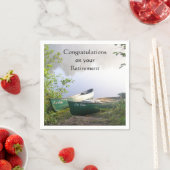 Op je pensioenkano's op de rivier servet (Insitu)