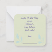 Op je Pensioennota Kaart: Notitiekaartje (Achterkant)