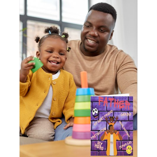 Op je schouders is papa mijn held kaart