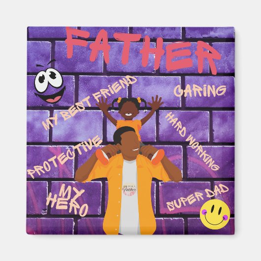 Op je schouders is papa mijn held magneet (Voorkant)