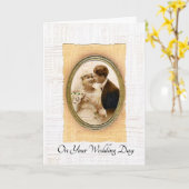 Op je trouwdag paar kaart (Gele Bloem)