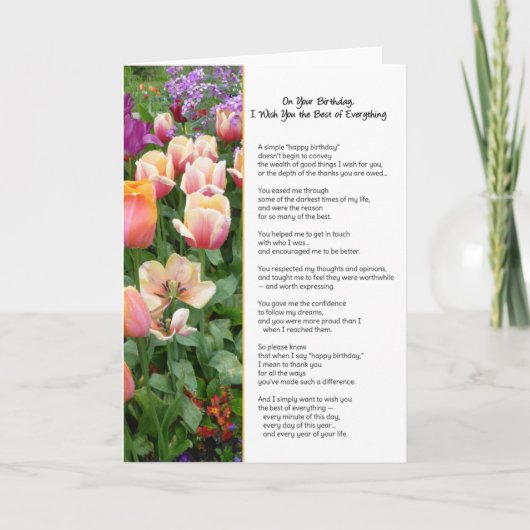 Op je verjaardag wens ik je het allerbeste... kaart (Voorkant)