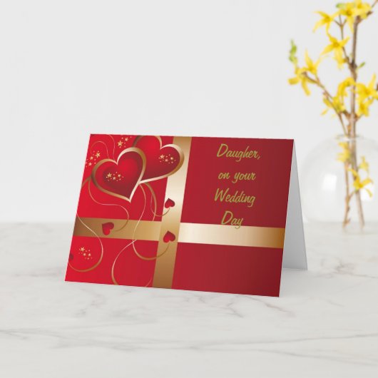 OP JULLIE TROUWDAG "DOCHTER" KAART (Gele Bloem)