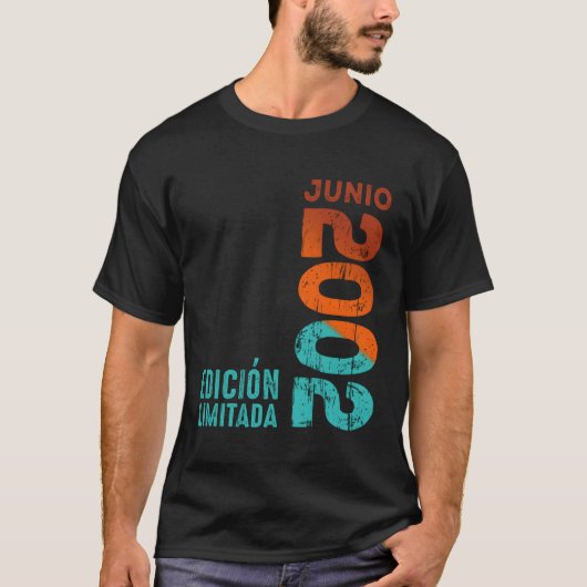 op juni 2002 jaar 2002 2002 2002 sinds 2002 t-shirt (Voorkant)