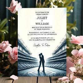 Op Kampioen Team Bal Veldhoogte Honkbal Bruiloft Kaart