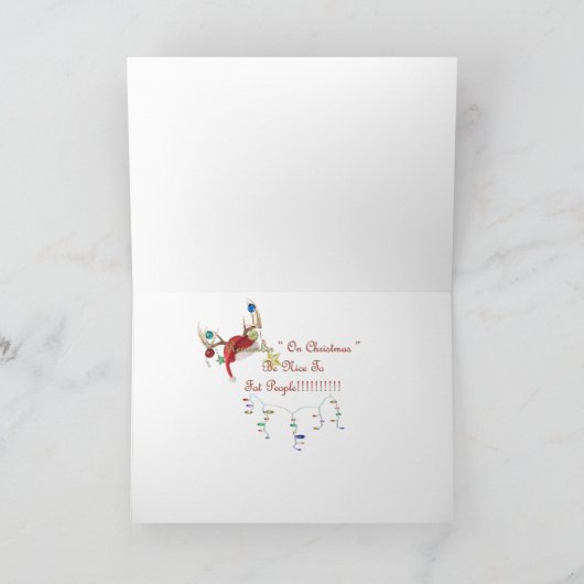 Op kerst wees aardig voor dikke mensen Kaarten (Binnen)