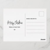 Op kerstcadeautjes wachten folie feestdagen briefkaart (Achterkant)