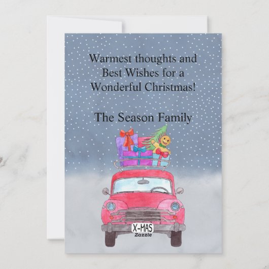 Op kerstmis aanpasbare foto feestdagenkaart (Achterkant)