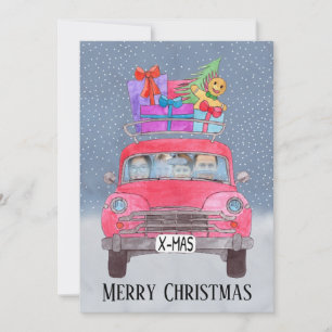 Op kerstmis aanpasbare foto feestdagenkaart