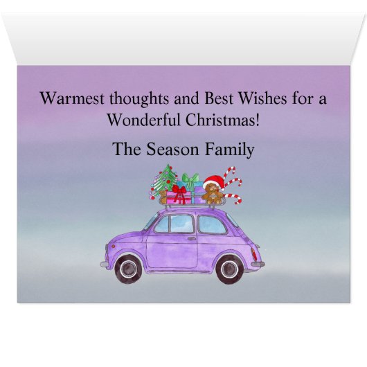 Op kerstmis aanpasbare fotokaart (Binenzijde Horizontaal (Onderkant))