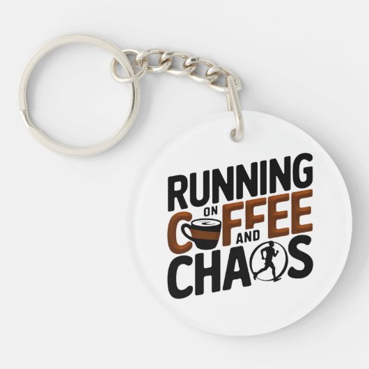 Op Koffie en Chaos Sleutelhanger (Voorkant)